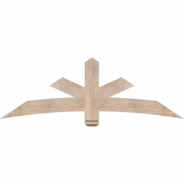 Ekena Millwork Alberta Smooth Timber Gable Bracket, Douglas Fir, 72"W x 24"H x 3 1/2"D x 5 1/2"F, 8/12 Pitch GBW072X24X0406ALB00SDF - main